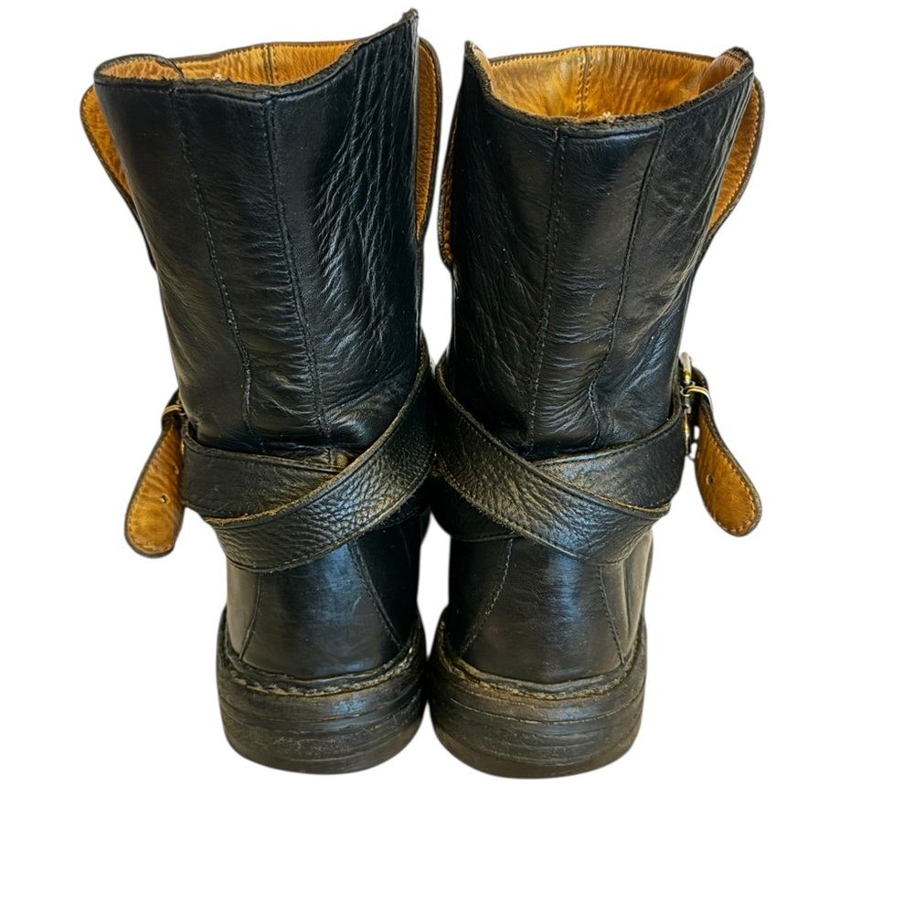 AUTHENTIC Burberry Leather Ankle Moto Boots (Vintage) - Picture 4 of 11